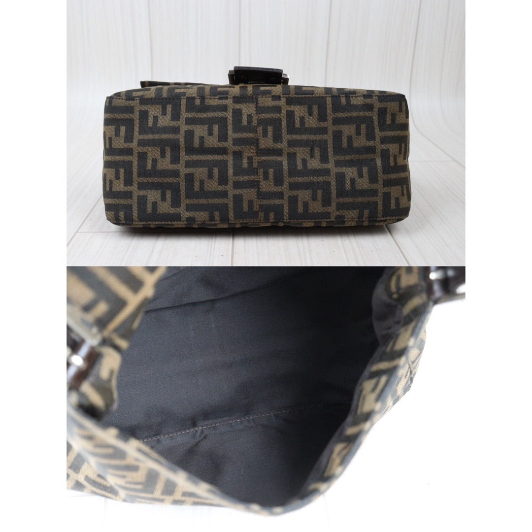 Rank A｜ FENDI Zucca Mamma Baguette Shoulder Bag ｜24042601
