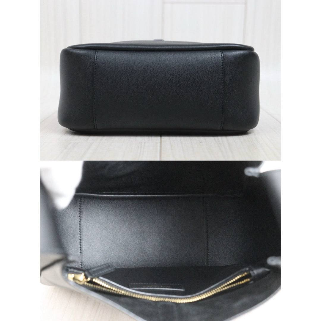Include Entrupy Certificate of Authenticity｜Very Good ( Rank A)｜  Saint Laurent YSL Calf LeatherHobo Shoulder Bag Black ｜26070908