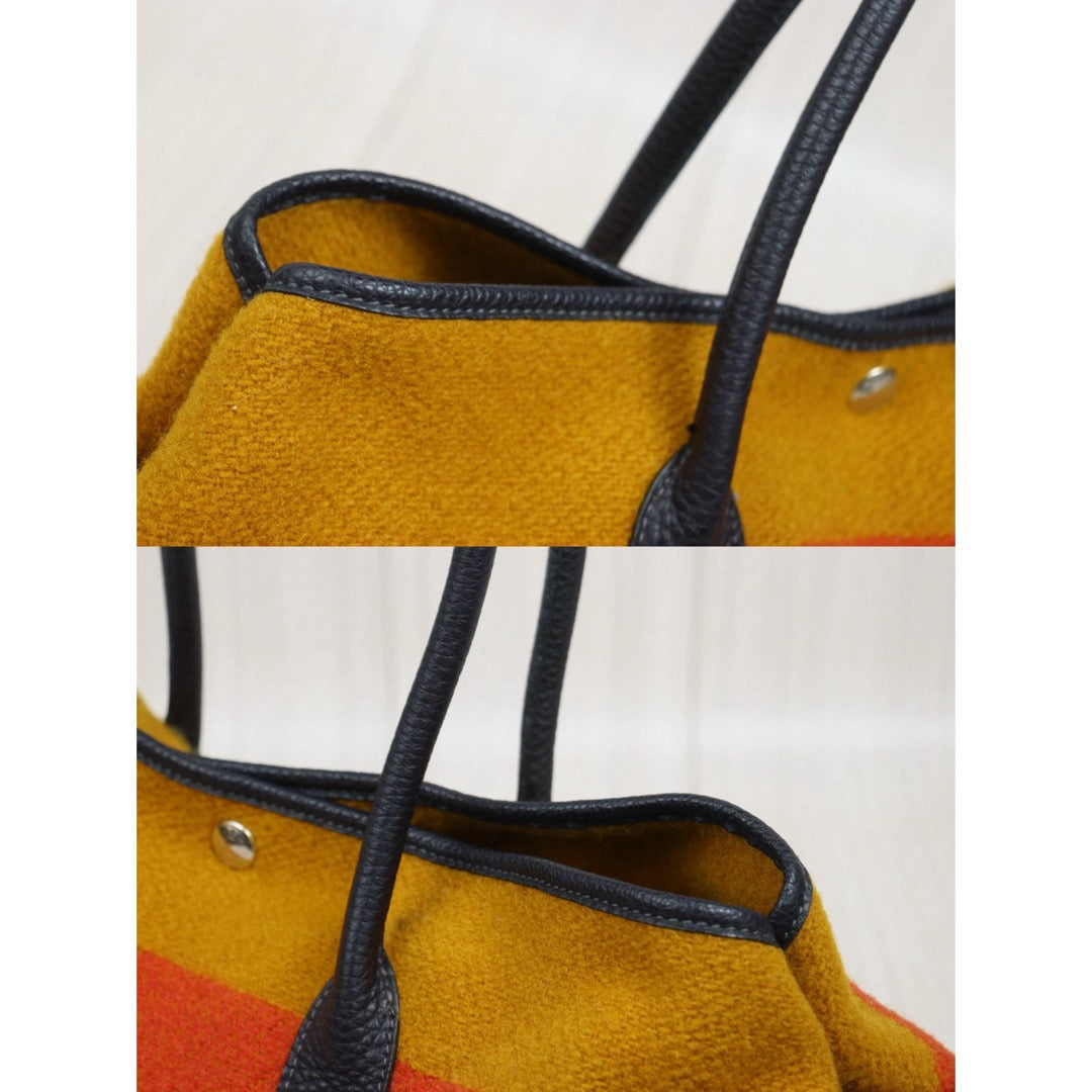 Include Entrupy Certificate of Authenticity｜Very Good ( Rank A)｜ HERMES Woolen Garden Party 36 Handbag □F Stamp Made In 2002 Year｜26041409