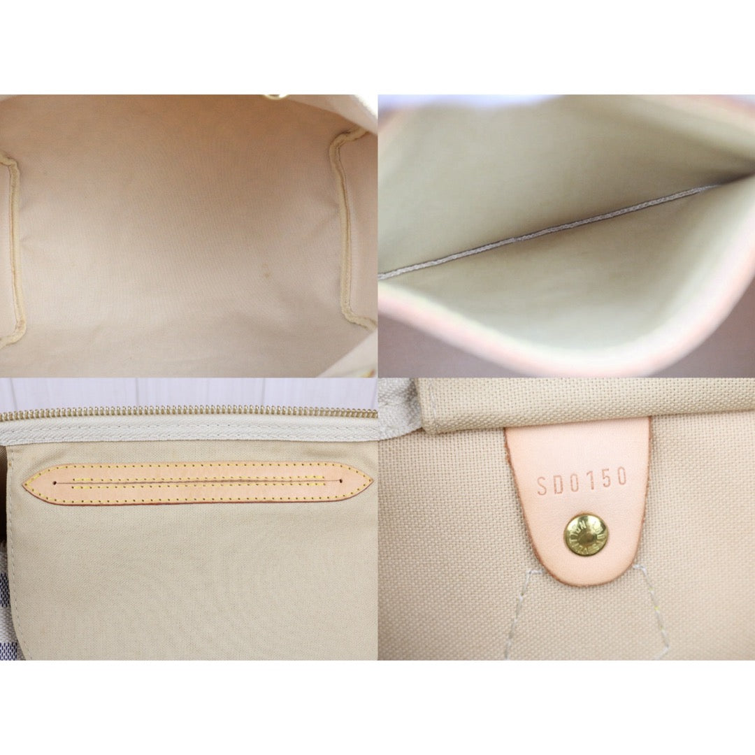 Include Entrupy Certificate of Authenticity｜Good ( Rank AB)｜ Louis Vuitton Azul Speedy 35 Hand Bag  ｜X26061802