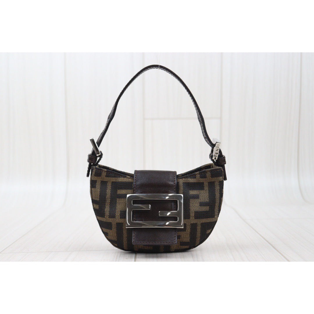 Rank A ｜ FENDI Zucca Mini Croissant Pouch ｜24040814