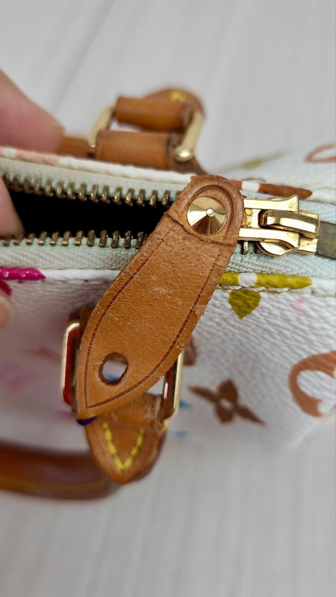 LV Multi Monogram Mini Speedy White Handbag