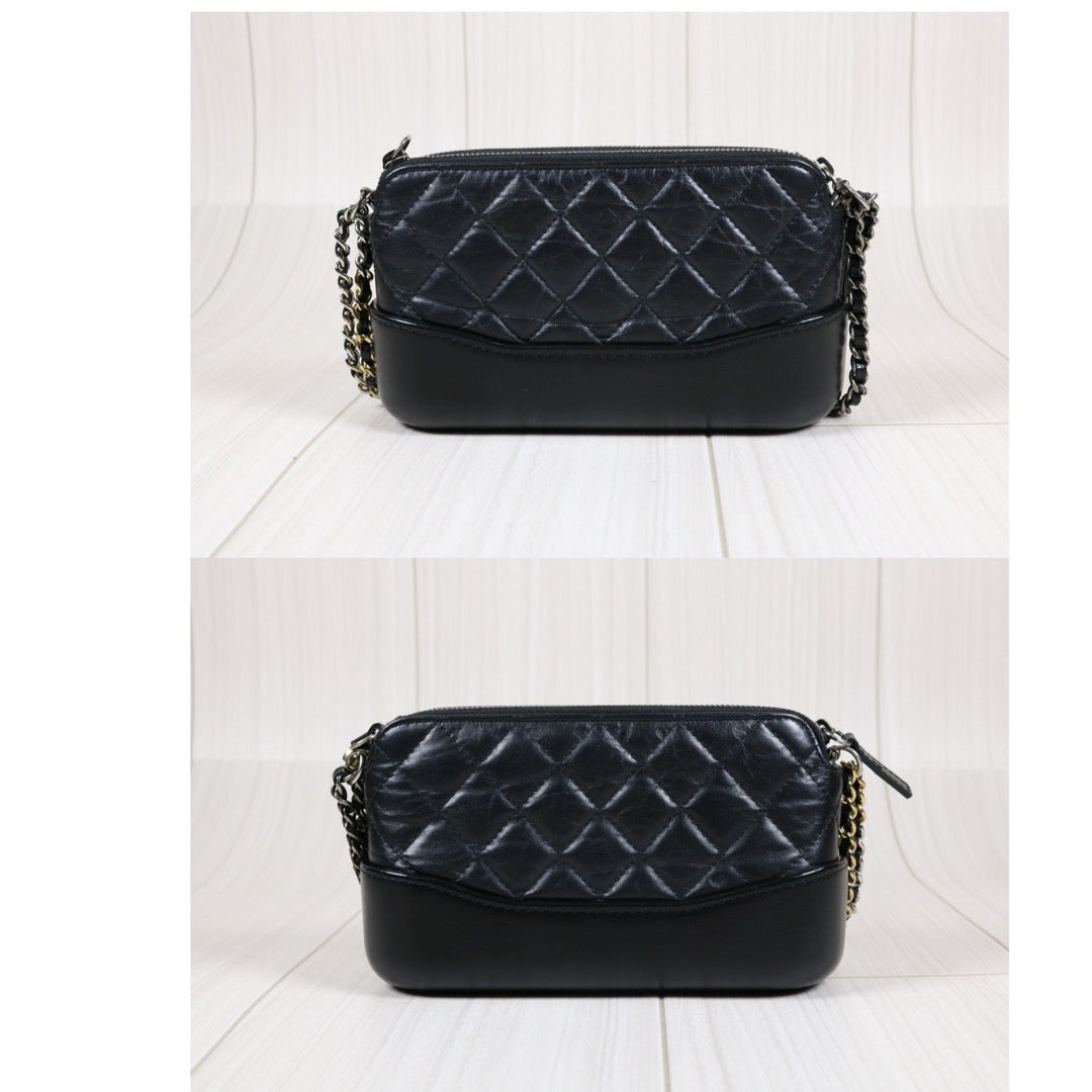 Rank A｜Chanel Mini Gabrielle Aged Calfskin Shoulder Bag Black Made in 2018Year｜S24030407