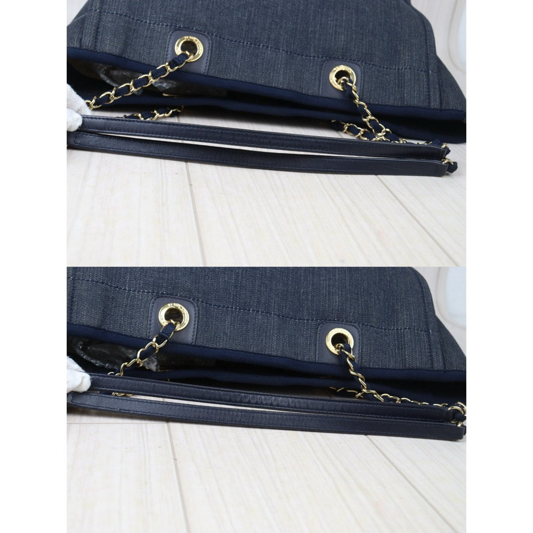 Good ( Rank AB)｜ CHANEL Canvas Tote Bag Navy  Made In 2012-2013 Year｜24080901