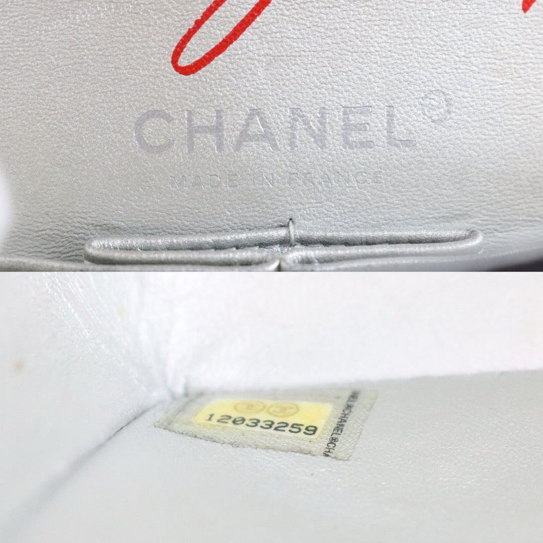 Include Entrupy Certificate of Authenticity｜Very Good ( Rank A)｜ CHANEL Caviar Skin Calf Leather Double Flap 25 Shoulder Bag Karl Lagerfeld Signed Limited Edition Made in 2008-2009 Year｜X26040822