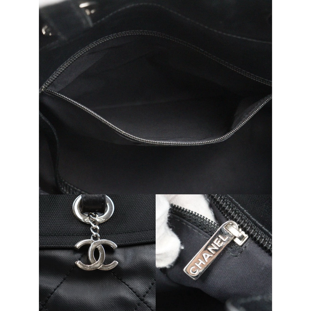 Good ( Rank AB)｜ CHANEL Canvas Tote Bag Black  Made In 2009-2010 Year｜P25062705