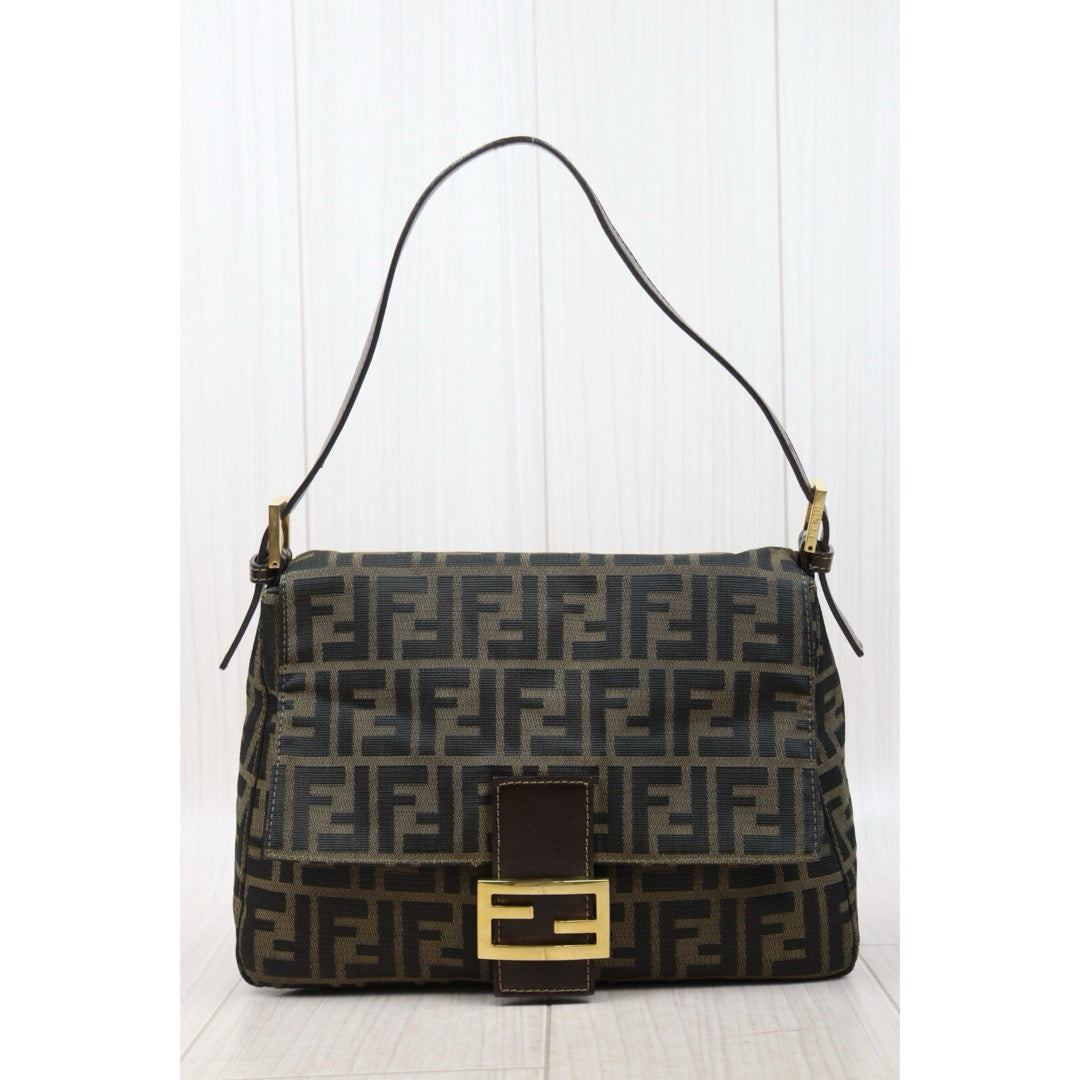 Good ( Rank AB) ｜ FENDI Zucca Mamma Baguette Shoulder Bag Gold Hardware｜S25042121