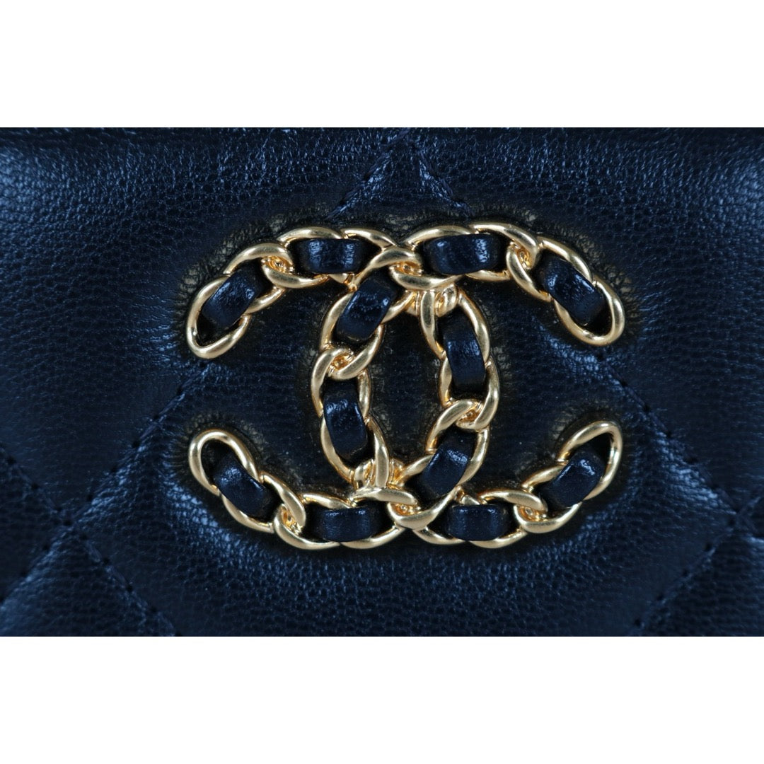 Excellent（Rank SA）｜CHANEL Lamb Skin Card Holder Black Made In 2020 Year｜S24082701