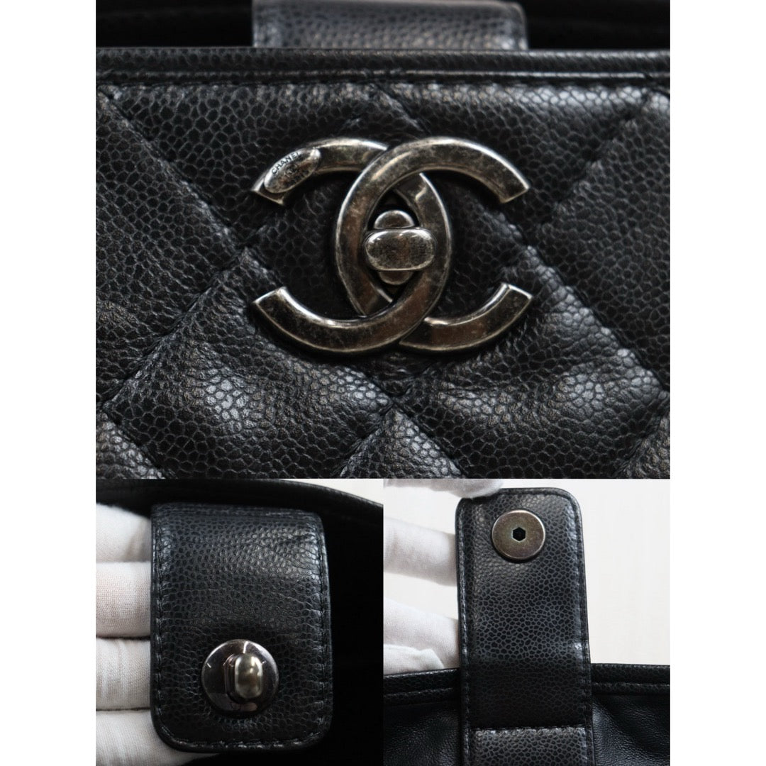 Very Good ( Rank A)｜ CHANEL Caviar Skin  Matrasse Chain Tote Bag Black Made In 2014～2015Year｜25121811