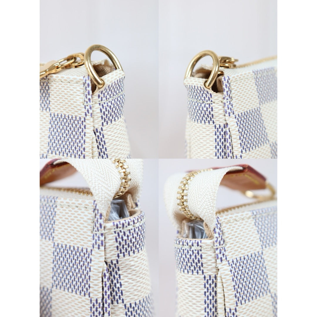 Excellent（Rank SA）｜ LV Damier Azur Pochette Accessoires White IC Chips Model｜S24091404