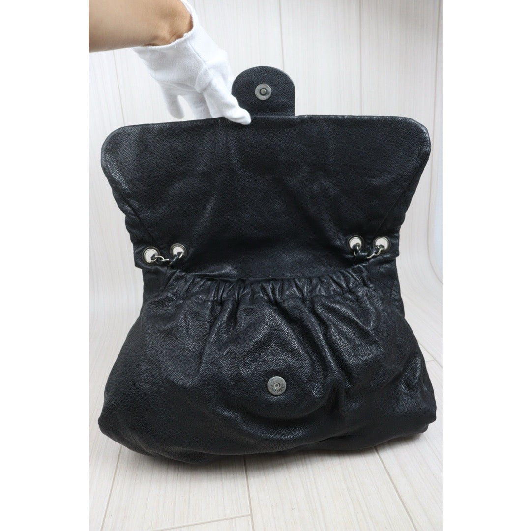 Include Entrupy Certificate of Authenticity｜Fair ( Rank B)｜ CHANEL Caviar Skin Matrasse Chain  Shoulder Bag Black Made In 2010- 2011Year｜S26052506