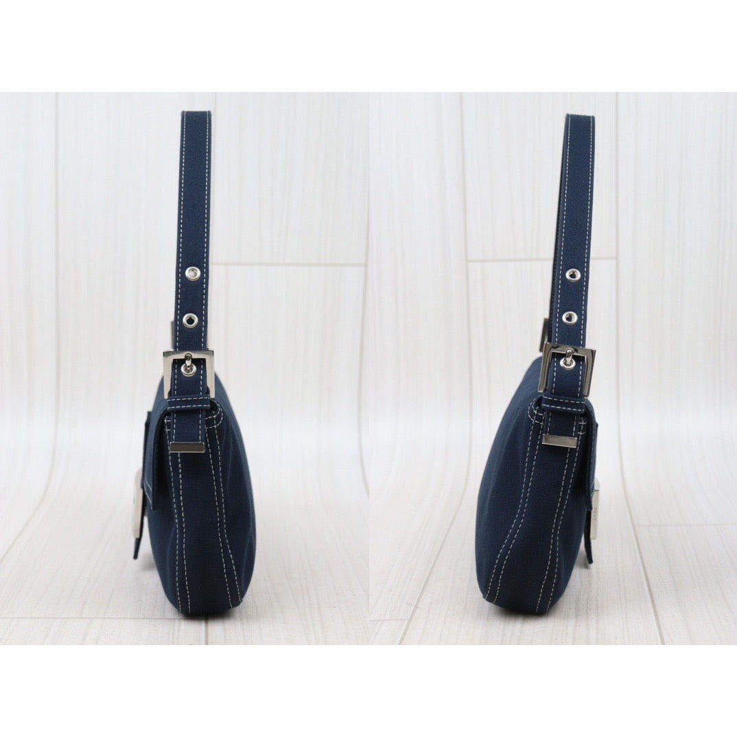 Rank A ｜  FENDI Denim Baguette Shoulder Bag  ｜24042509