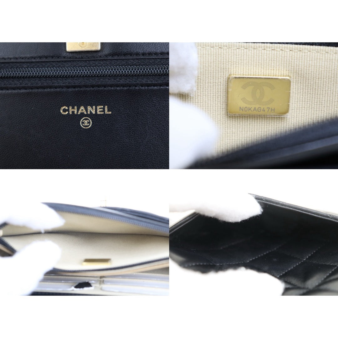 Include Entrupy Certificate of Authenticity｜Very Good ( Rank A)｜CHANEL Lamb Skin WOC Chain Bag Black IC Chips Model｜Z26100802