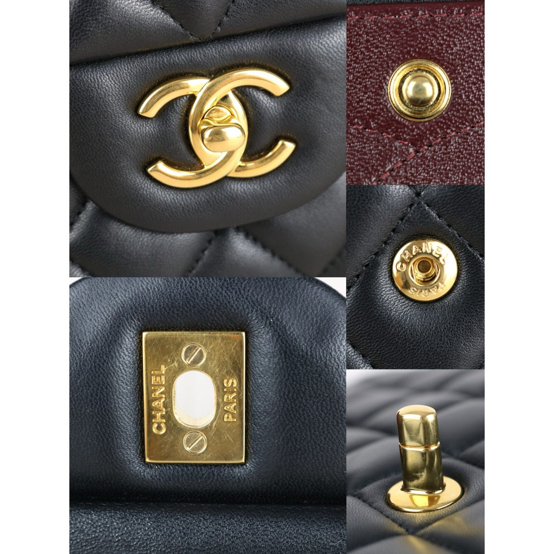 Very Good ( Rank A)｜ CHANEL Matrasse Chain Lamb Skin Jumbo Black  Made In 2014 Year｜S25092401