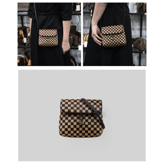 Very Good ( Rank A)｜ LV Gazelle Damier Sauvage Halaco Shoulder Bag Brown ｜S25021023