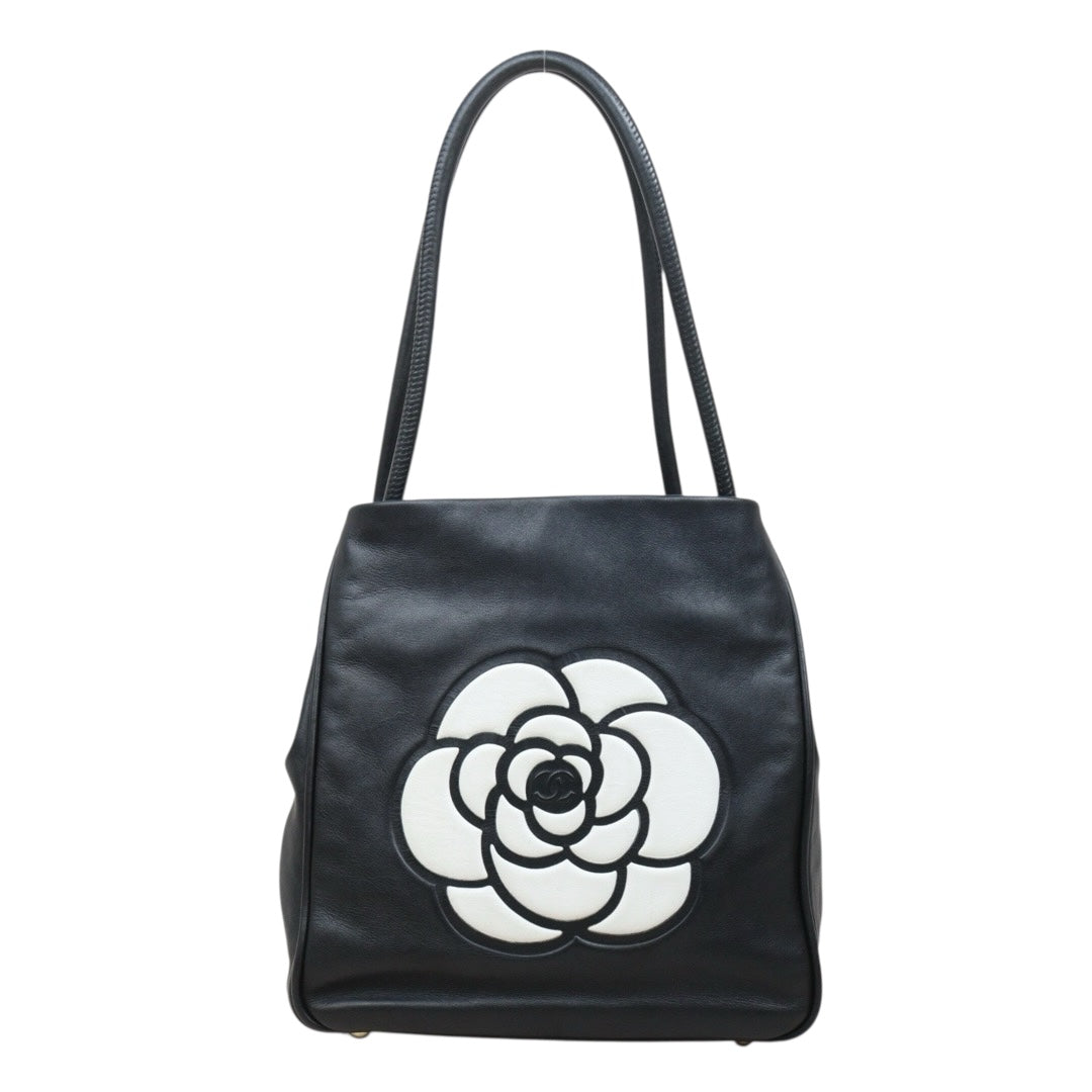 Good ( Rank AB) ｜ CHANEL Camellia Lamb Skin ToteBag PM Made In 2002～2003Year ｜W25121606