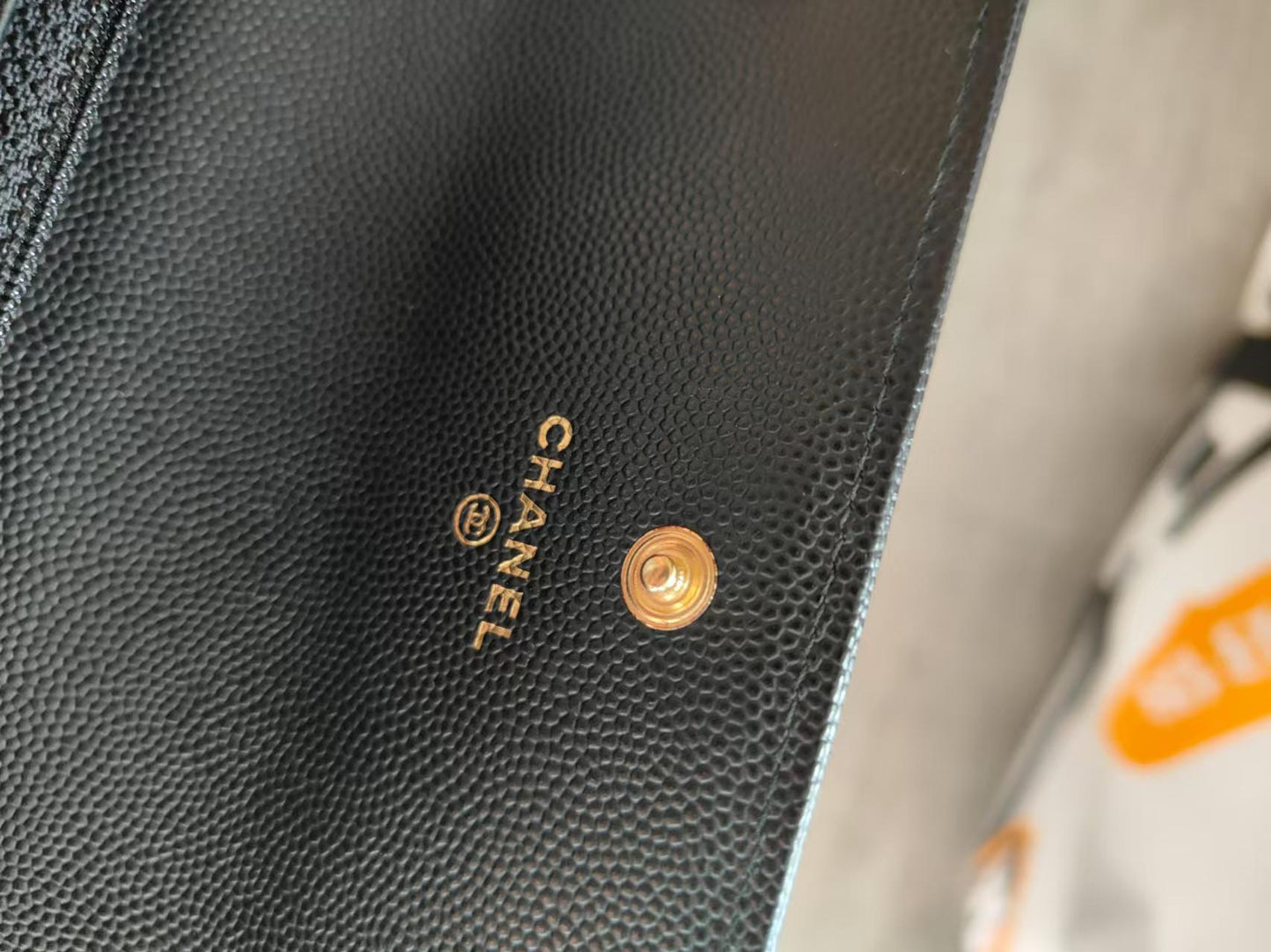 CHANEL Leboy Caviar Skin Black Long Wallet with entrupy