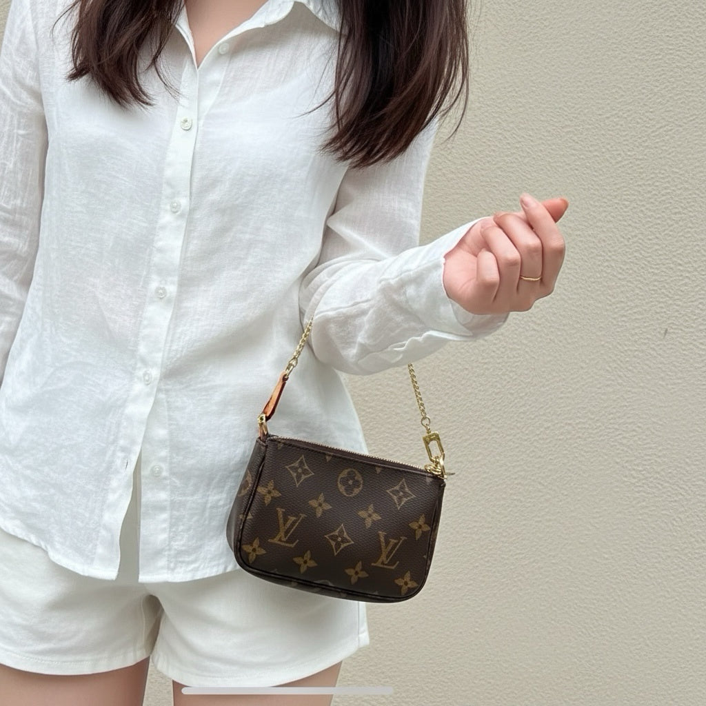 Include Entrupy Certificate of Authenticity｜Very Good ( Rank A)｜Louis Vuitton Monogram Mini Pochette Accessoires ｜S26041410