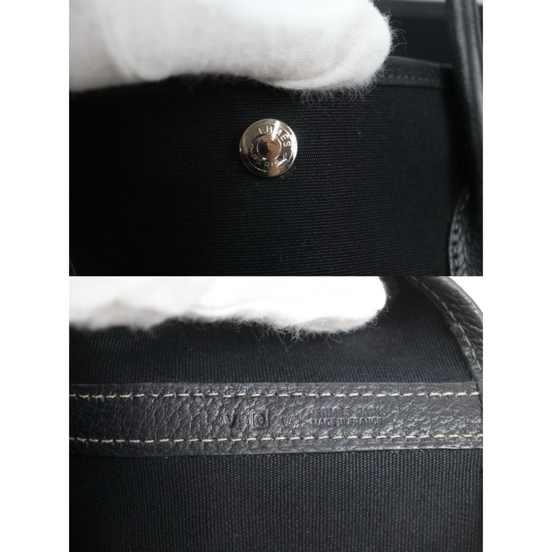 Include Entrupy Certificate of Authenticity｜Good ( Rank AB)｜ HERMES Garden Party 36 Black Handbag □G Stamp Made In 2003Year｜26062908
