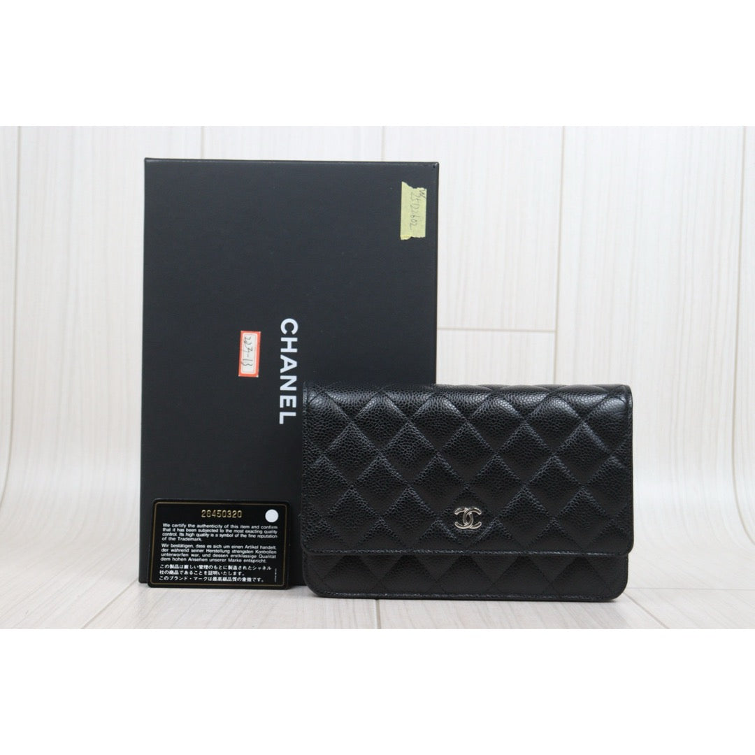 Very Good ( Rank A) ｜ CHANEL Matrasse Chain Caviar Skin WOC19 Shoulder Bag Black Made In 2018～2019Year ｜W25122602