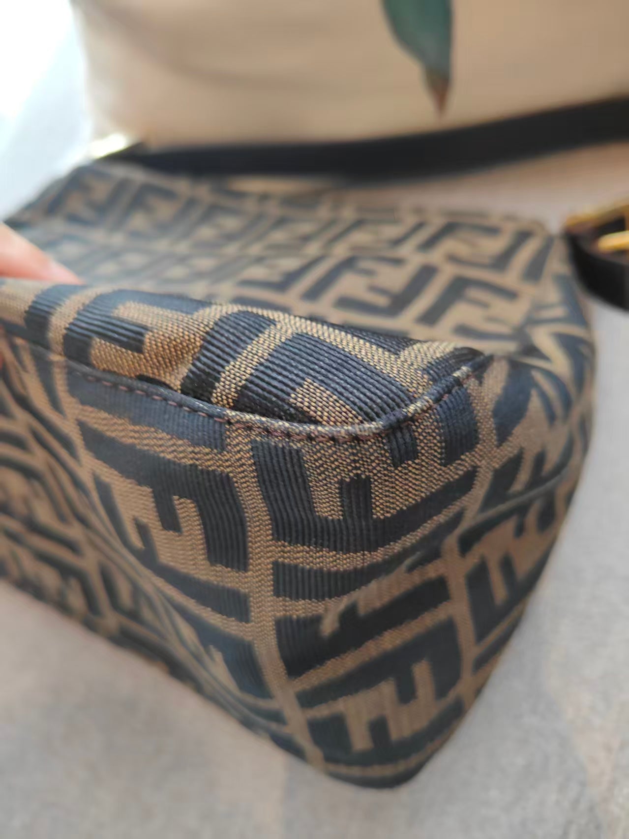 FENDI Zucca Mamma Baguette Shoulder Bag