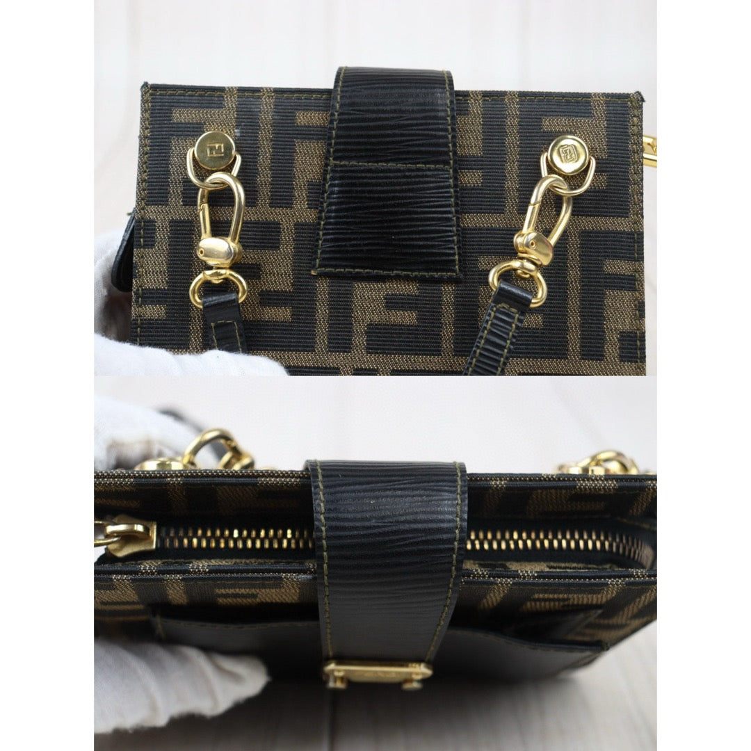 Good ( Rank AB)｜ FENDI Minni Zucca Mamma Shoulder Bag Gold Hardware｜W24080909