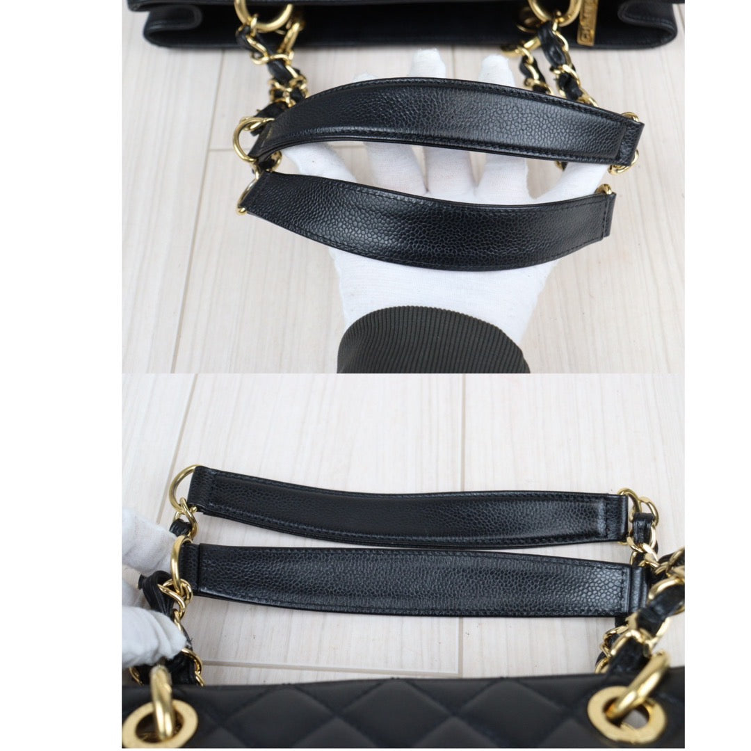 Rank A ｜ CHANEL Matrasse GST Chain Tote Bag Caviar Skin Black  Made In 2014 Year｜24012201