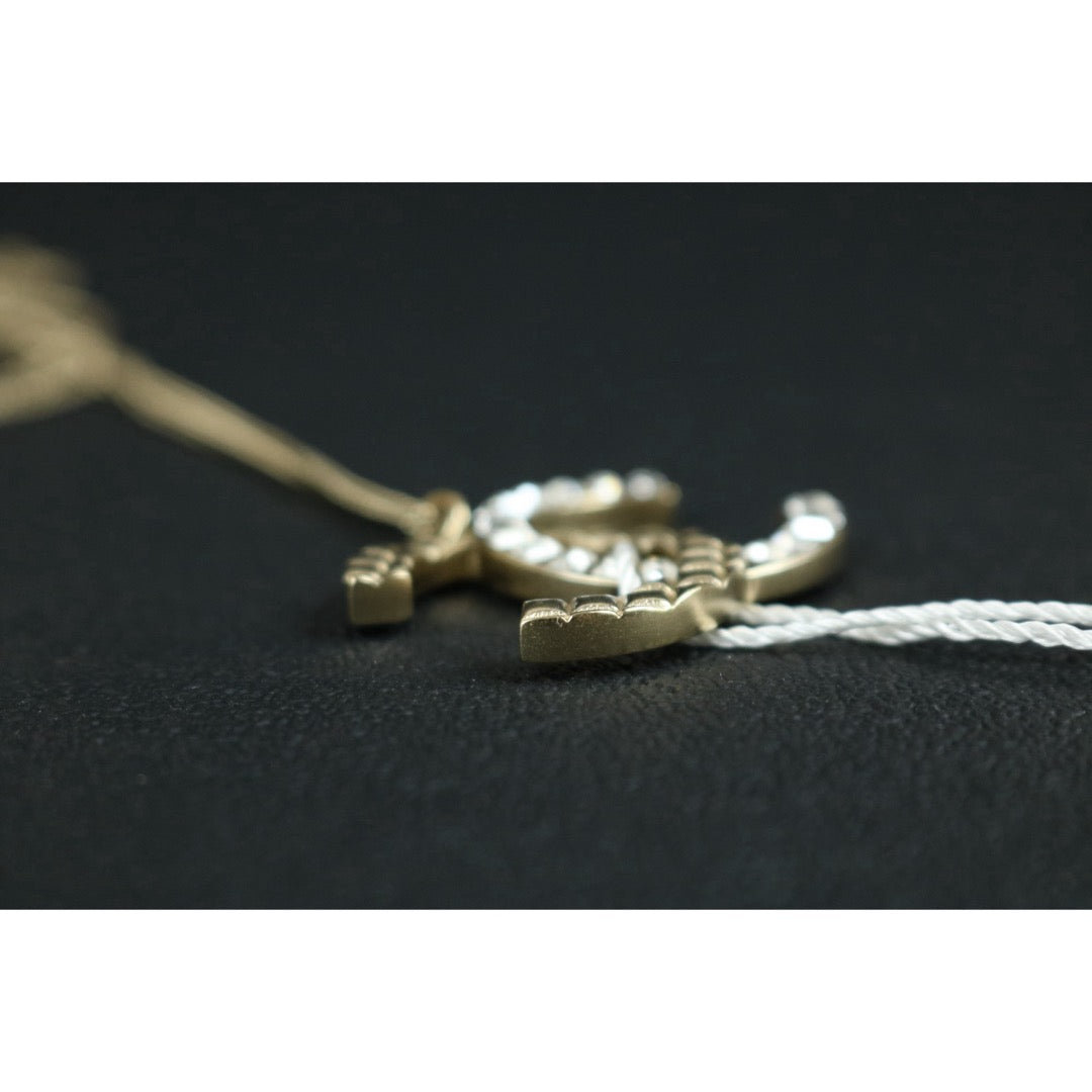 Include Authentic Detective Certificate of Authenticity｜Very Good ( Rank A) ｜ CHANEL B18V Coco Mark  Quilted Rhinestone Choker  Necklace｜S26062302