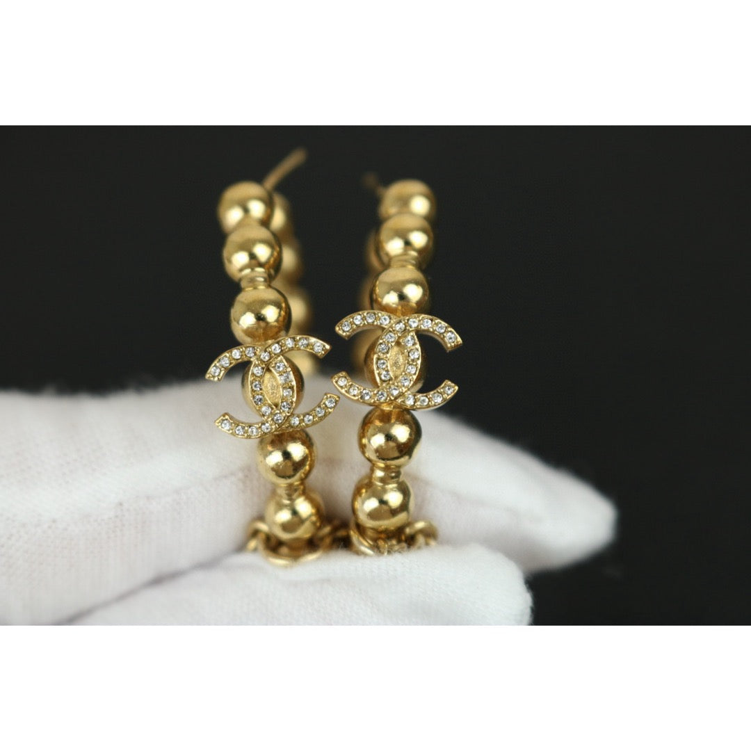 Very Good ( Rank A)｜CHANEL COCO Mark Diamond Pearl Earrings ｜F25012303