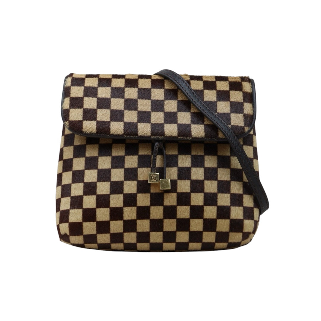 Include Entrupy Certificate of Authenticity｜Very Good ( Rank A)｜ Louis Vuitton Gazelle Damier Sauvage Halaco Shoulder Bag Brown ｜S25021023