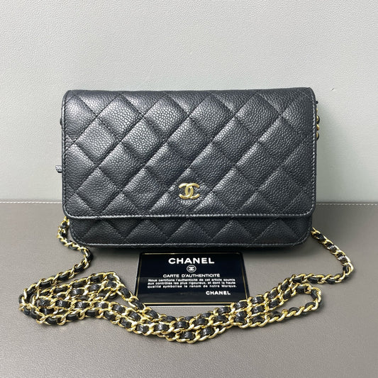 First installment 1/3｜ CHANEL Matrasse Chain Caviar Skin WOC19 Shoulder Bag Black Made In 2018Year