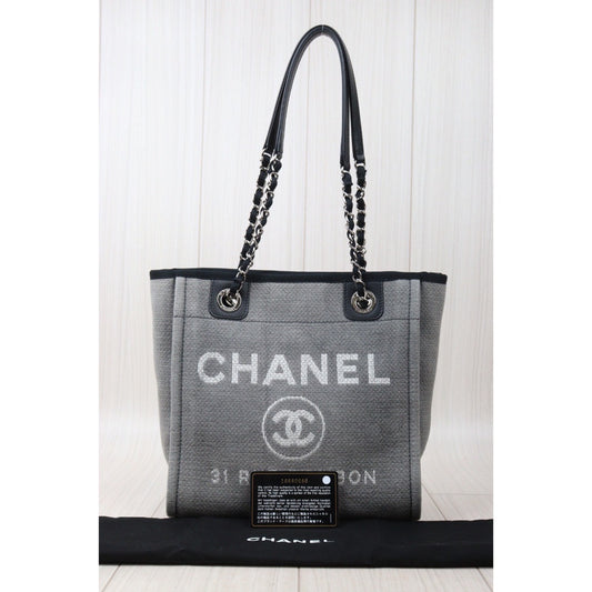 Rank A｜ CHANEL Canvas Tote Bag Gray Small Made In 2012 Year｜24050901