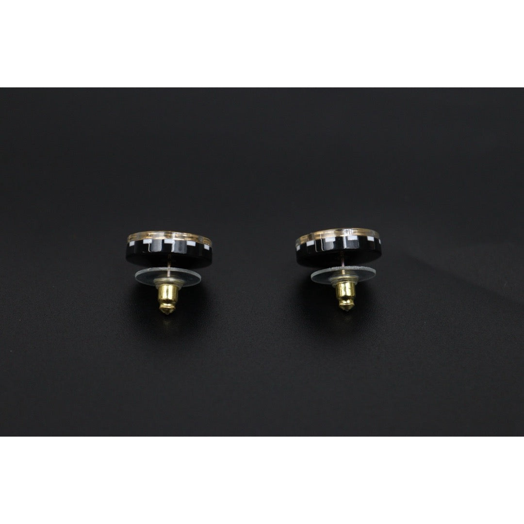 Include Authentic Detective Certificate of Authenticity｜Very Good ( Rank A) ｜CHANEL D23C COCO Mark  Black Acrylic Rhinestone Earrings Made In 2023Year｜S26031007