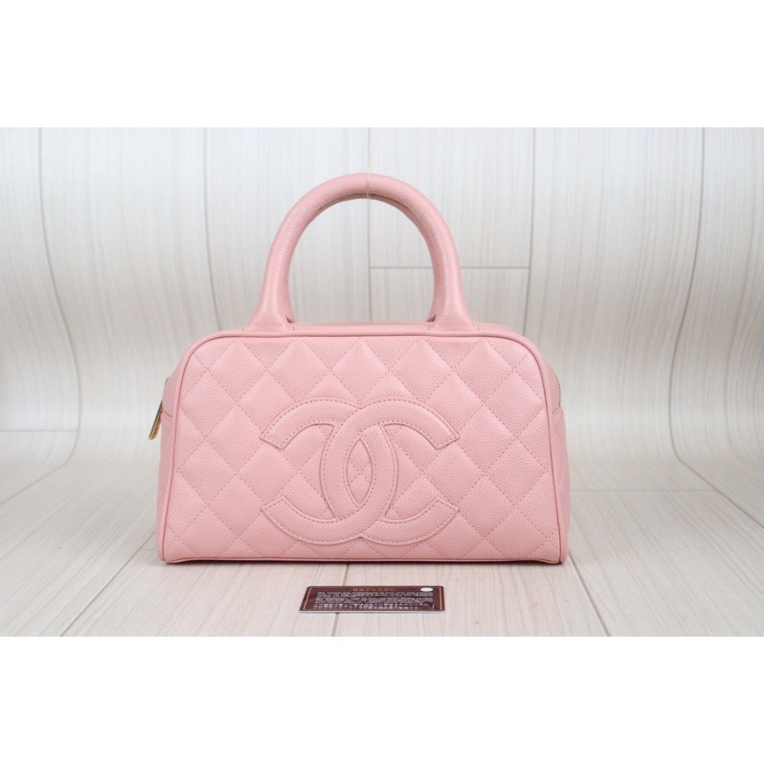 Rank AB ｜ CHANEL Caviar Skin Bowling Bag Pink Made in 2003-2004 Year｜23102812