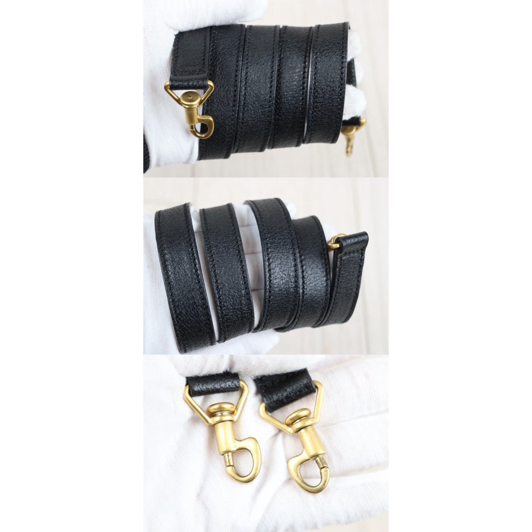 Rank AB ｜ GUCCI Bamboo Box Leather Black Hand Bag ｜23122116