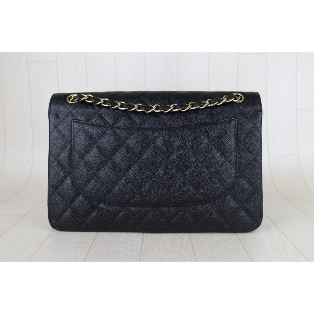 Include Entrupy Certificate of Authenticity｜Good ( Rank AB)｜ CHANEL Matrasse Chain Caviar Skin Jumbo Black  Made In 2014 Year｜S26041402