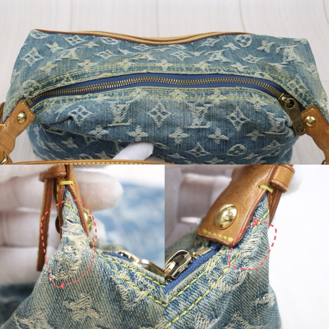 Include Entrupy Certificate of Authenticity｜Fair ( Rank B)｜  Louis Vuitton Monogram Denim Baggy GM Shoulder Bag｜26011308