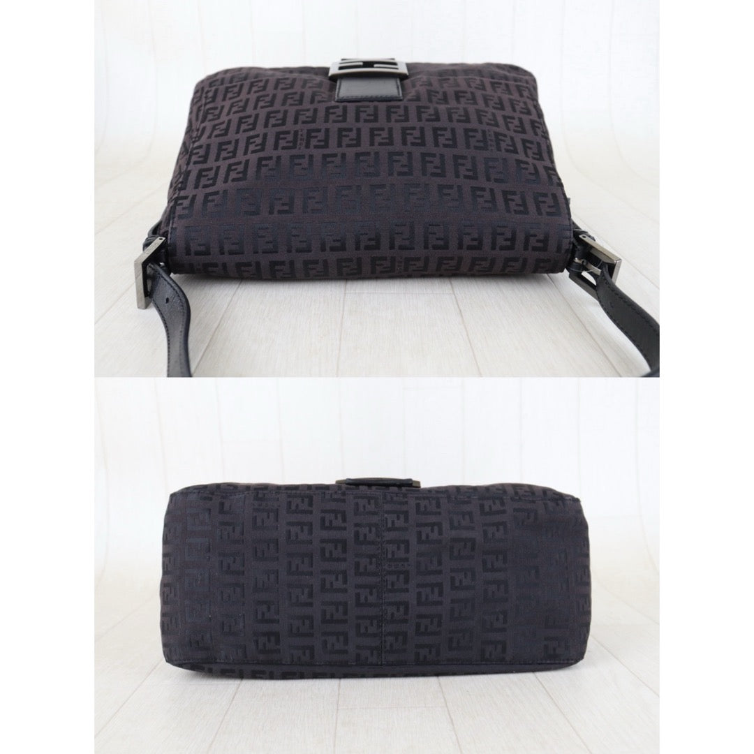 Include Entrupy Certificate of Authenticity｜Good ( Rank AB)｜ FENDI Zucca Mamma Baguette Shoulder Bag Brown｜Z26092102