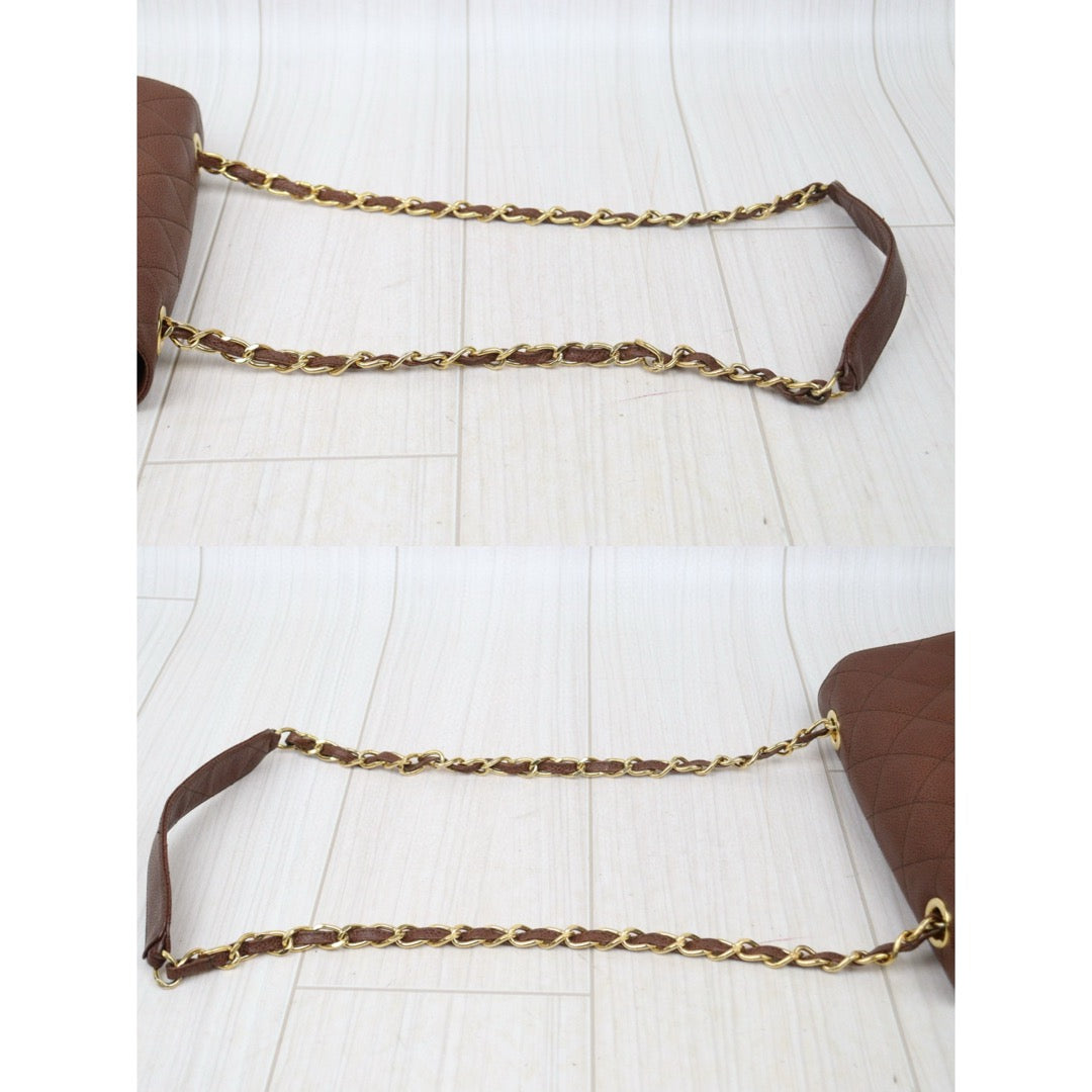 Good ( Rank AB)｜ CHANEL  Caviar Skin Leather Calf Leather Square 25 Shoulder Bag BrownMade In 1996～1997Year ｜24112818