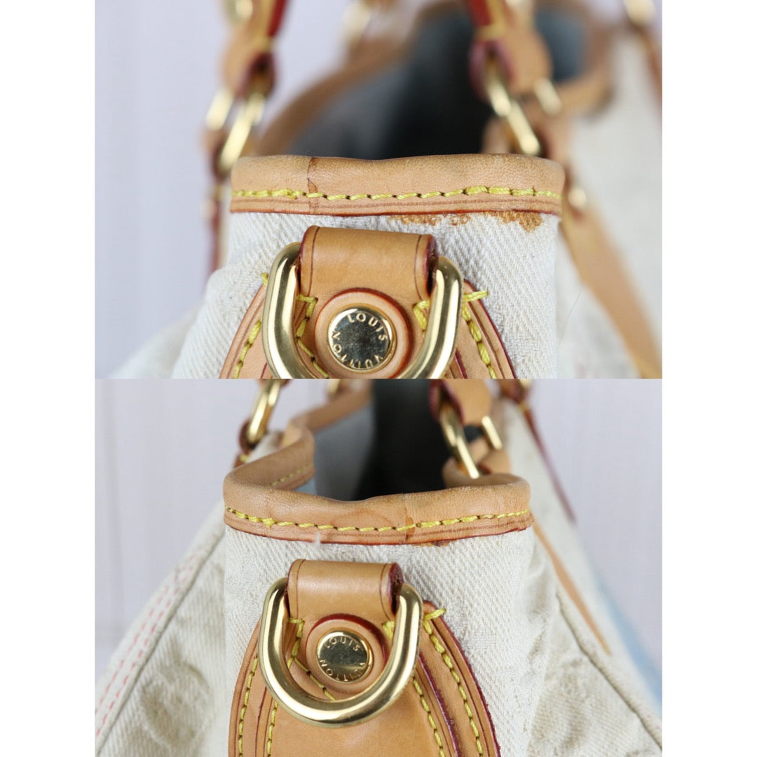 Include Entrupy Certificate of Authenticity｜Good ( Rank AB) ｜  Louis Vuitton Monogram Denim  Sunshine Blue Tote Bag Shoulder Bag  ｜S26010906
