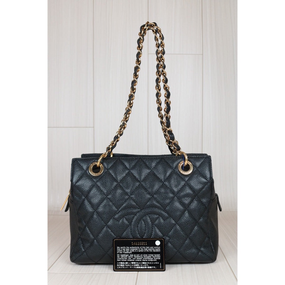 Good ( Rank AB)｜ CHANEL Matrasse Caviar Skin PTT Hand Bag  Black Made in 2010-2011Year｜S24070804