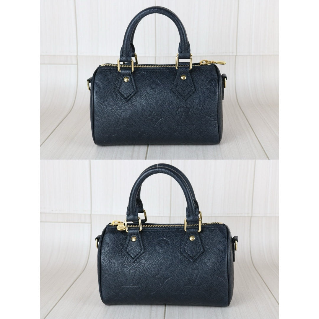 Excellent（Rank SA）｜LV  Current Model Monogram Empreinte Nano Speedy Handbag Shoulder Bag IC Chips Model Black｜S25110311