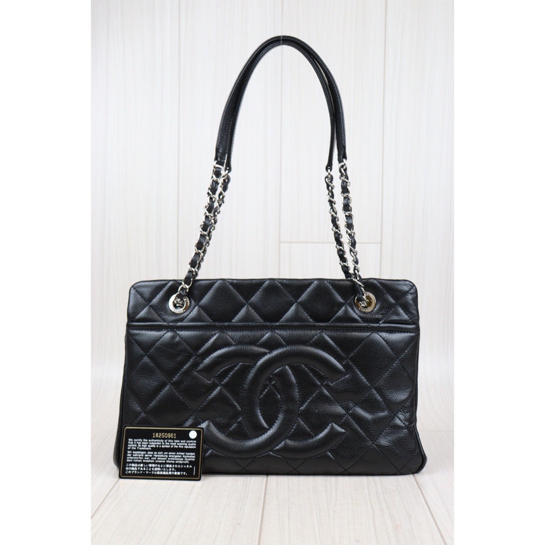 Rank A ｜ CHANEL Matrasse GST Chain Tote Bag Caviar Skin Black  Made In 2013-2014 Year｜23121602