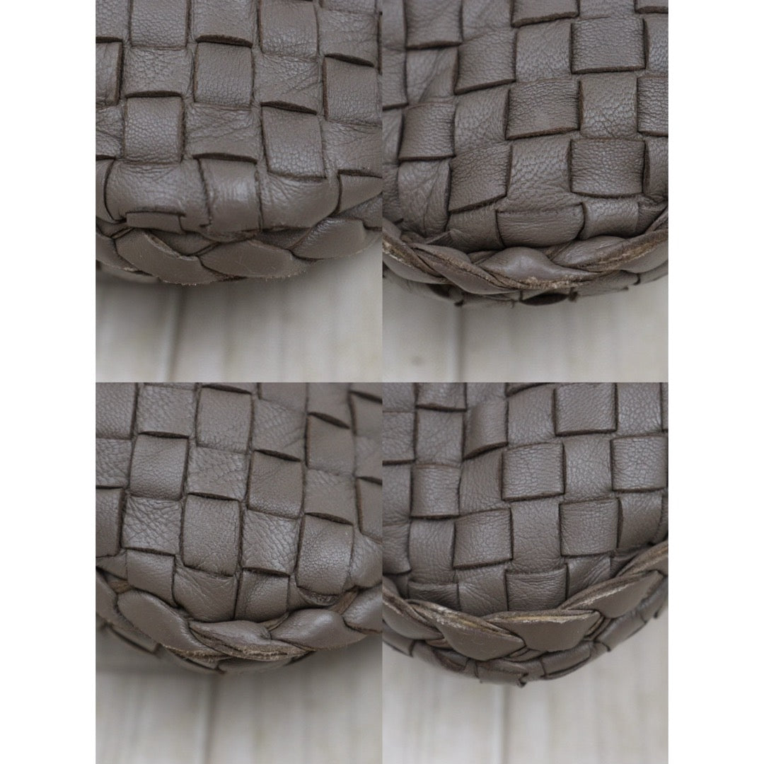 Very Good ( Rank A)｜ Bottega Veneta Lamb Skin Braid Shoulder Bag Gray｜H25052511