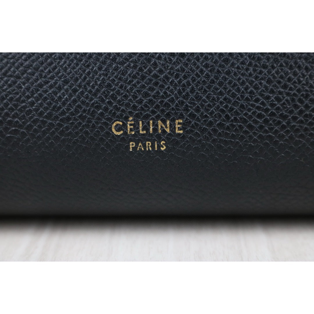 Good ( Rank AB)｜CELINE Leather Calf Belt Micro Handbag Shoulder Bag Black｜B25041505