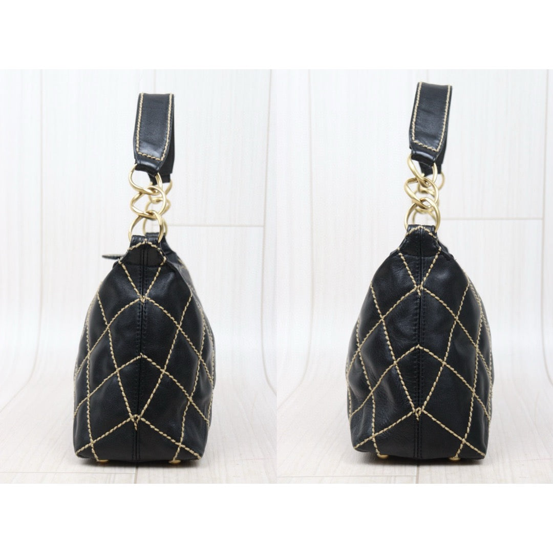 Good ( Rank AB)｜CHANEL Hobo Calf Leather Shoulder Bag  Made In 2003～2004Year｜25013105