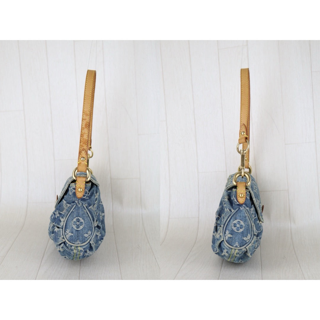 Fair ( Rank B) ｜LV Monogram Denim Mini Pleaty Shoulder Bag Blue｜S26013019