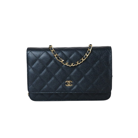 Include Entrupy Certificate of Authenticity｜Very Good ( Rank A)｜CHANEL Caviar Skin WOC 19 Chain Bag Black Made In 2019-2020Year｜S26072902