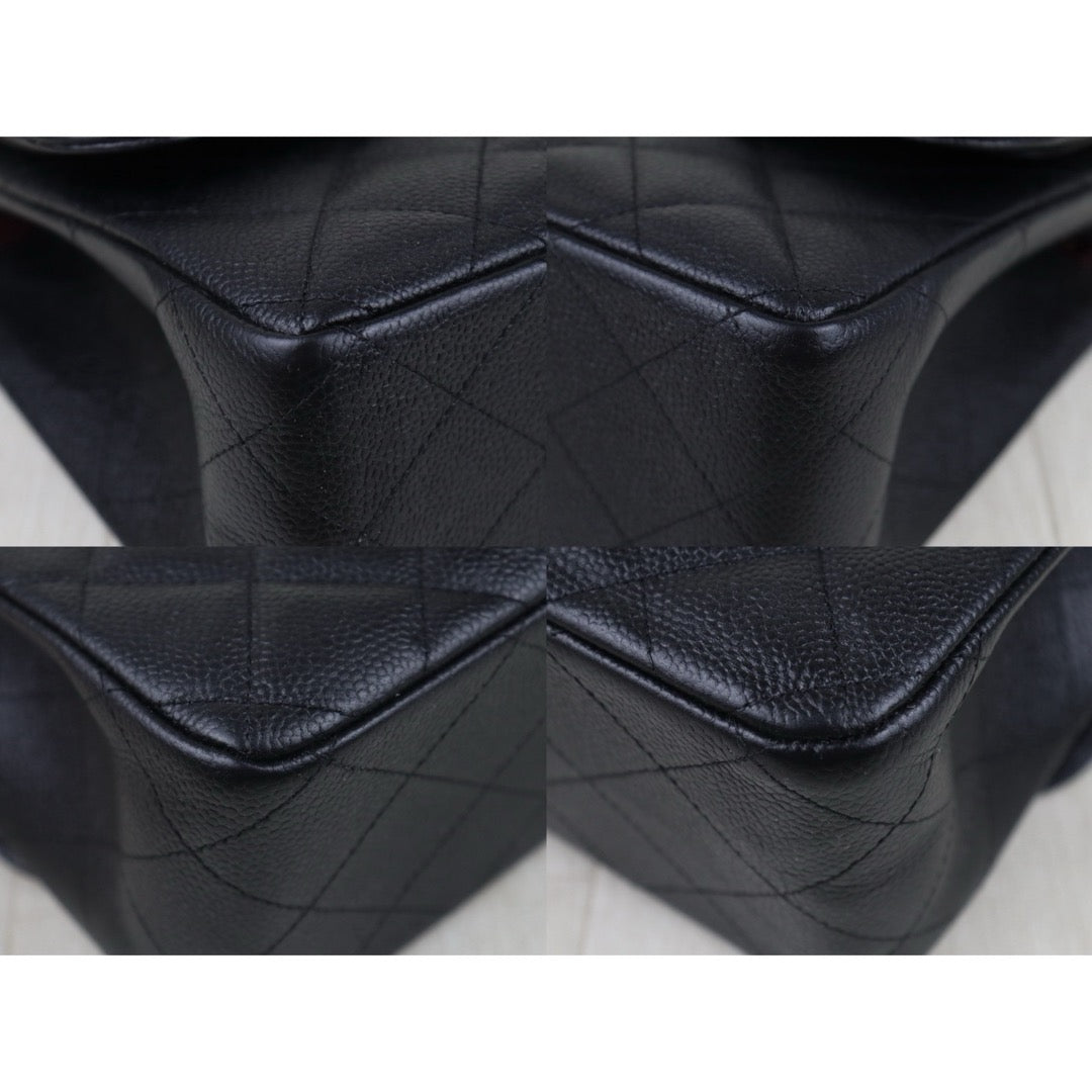 Include Entrupy Certificate of Authenticity｜Good ( Rank AB)｜ CHANEL Matrasse Chain Caviar Skin Jumbo Black  Made In 2014 Year｜S26041402
