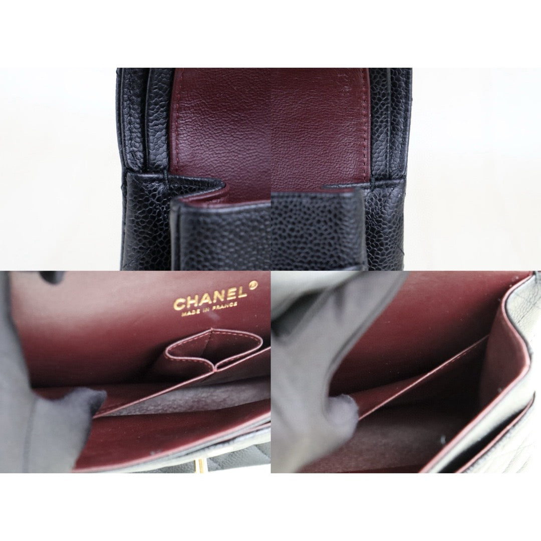 Very Good ( Rank A)｜ CHANEL Caviar Skin Matrasse Double Flap 25 Shoulder Bag Black Made In 2010-2011 Year｜S25032101